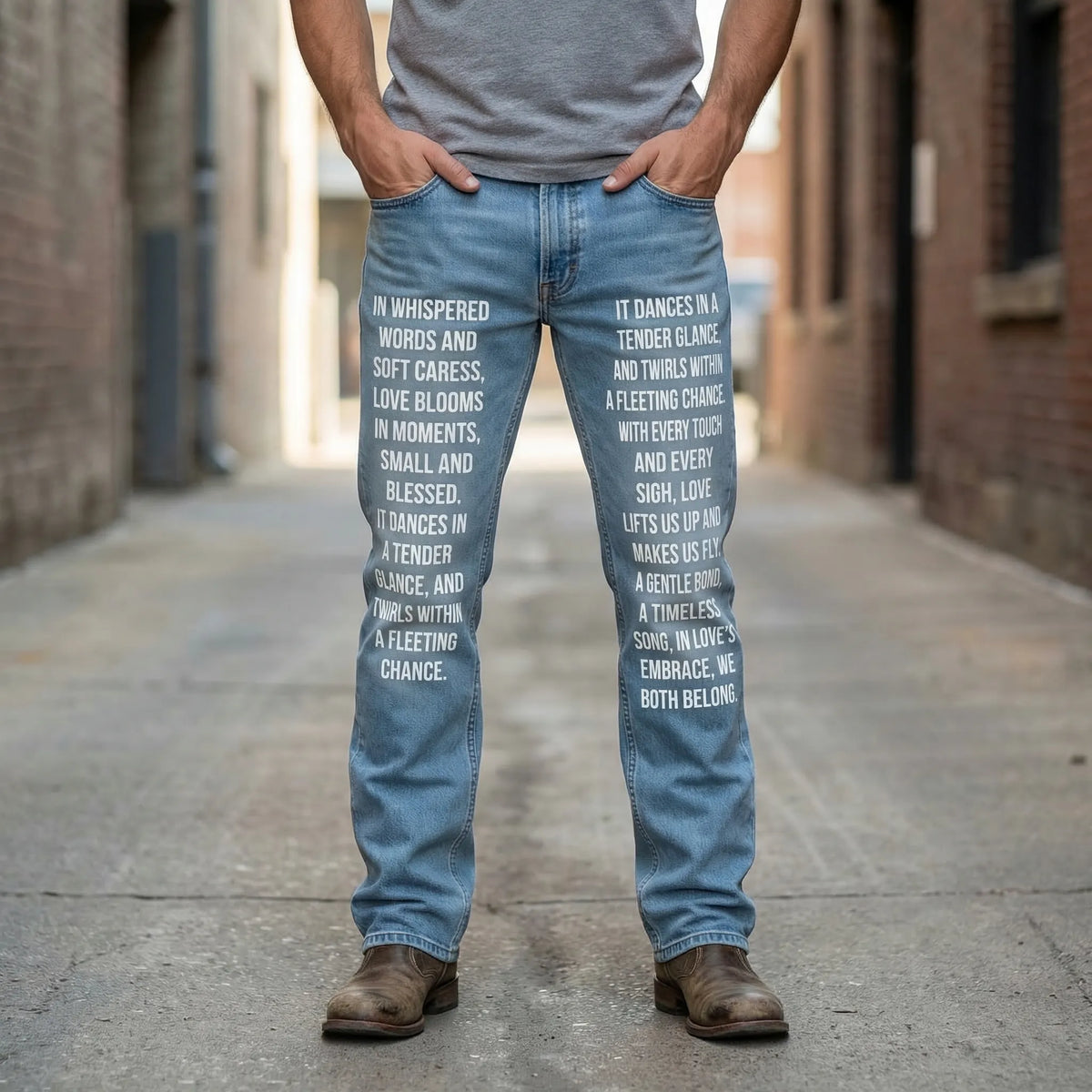 Verseflex - Wide Leg Printed Denim Jeans  Streetwear Casual Outfits