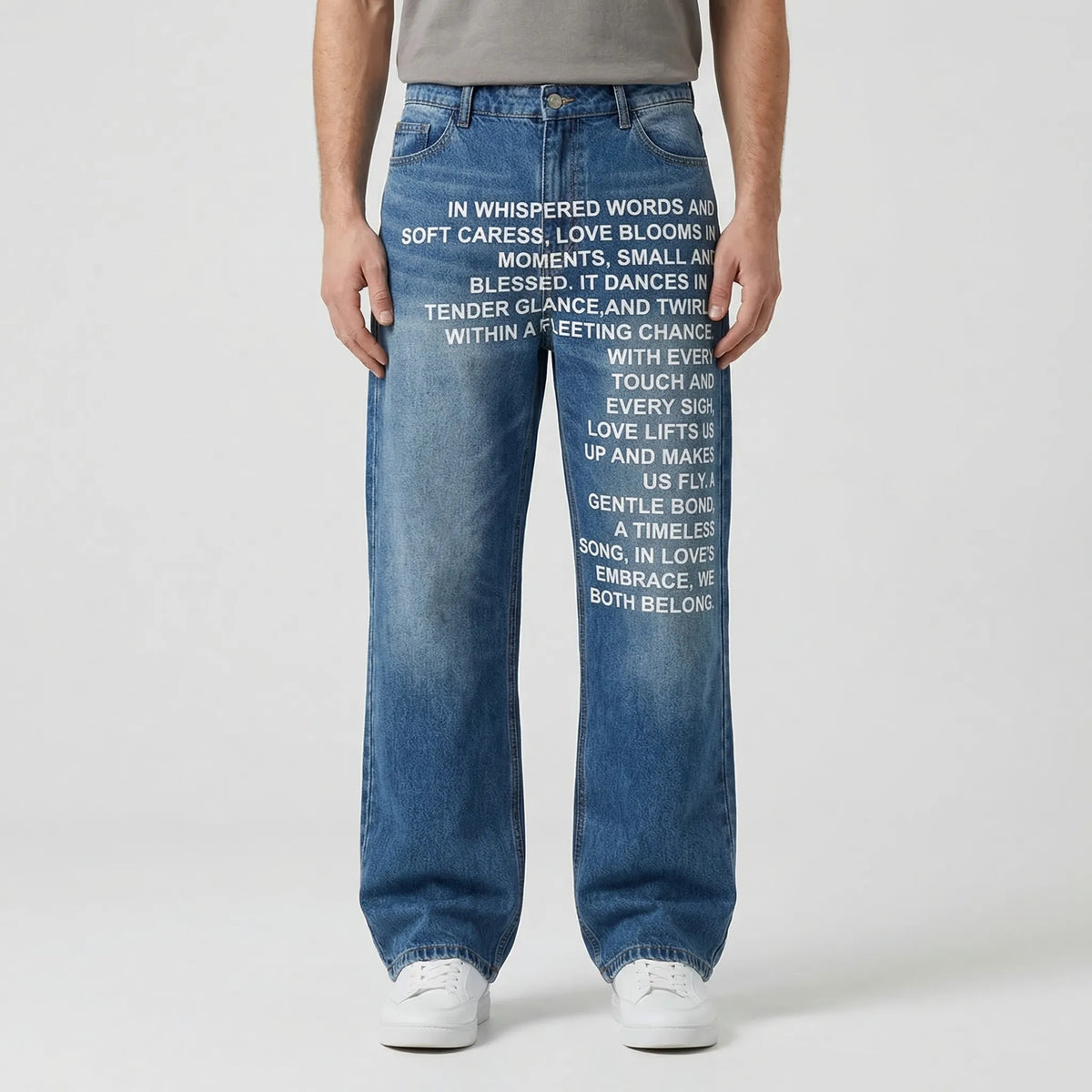 Verseflex - Wide Leg Printed Denim Jeans  Streetwear Casual Outfits