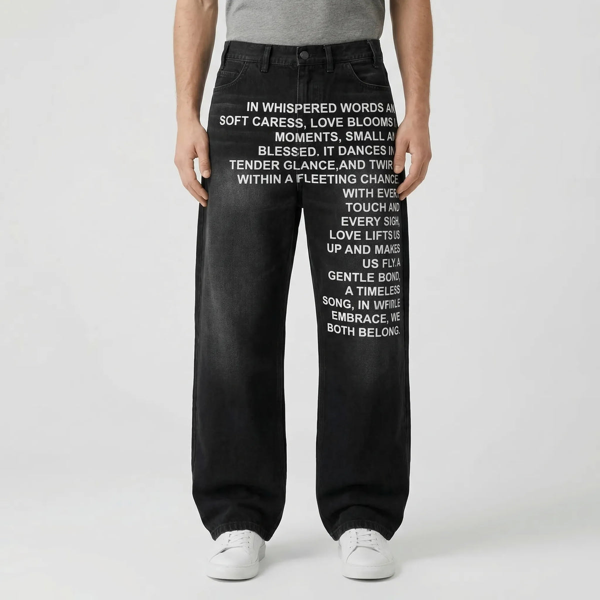 Verseflex - Wide Leg Printed Denim Jeans  Streetwear Casual Outfits