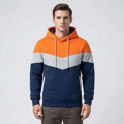 Vextora - Colour Block Hooded Sweatshirt For Men  Casual Everyday Wear