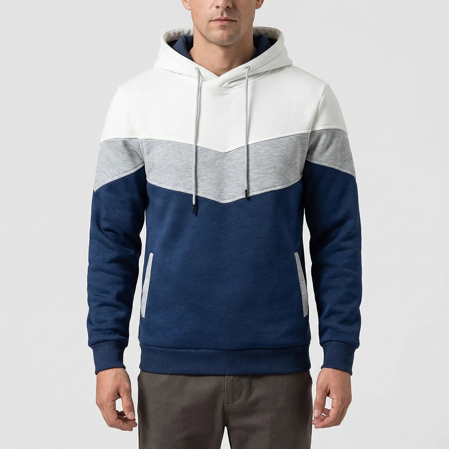 Vextora - Colour Block Hooded Sweatshirt For Men  Casual Everyday Wear