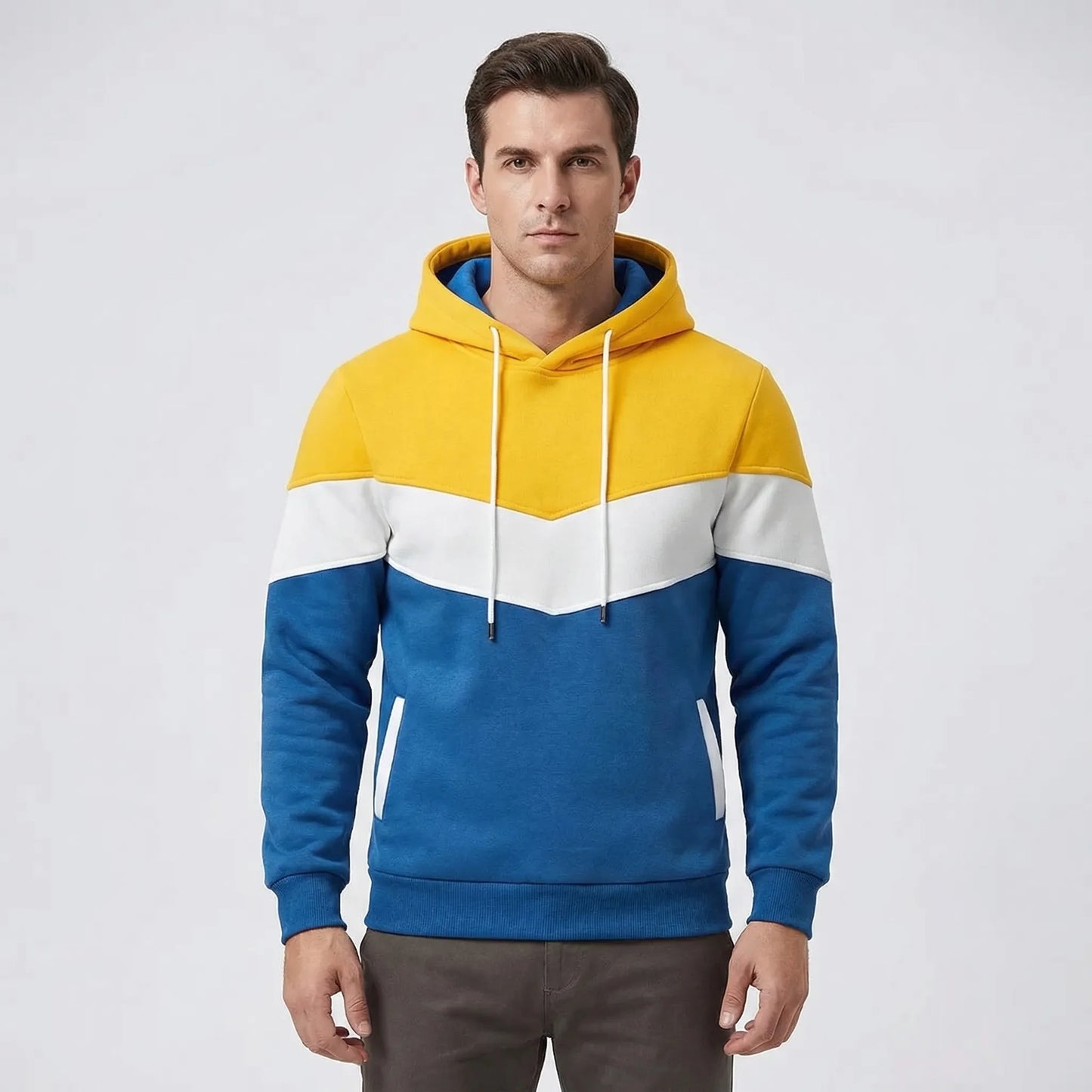 Vextora - Colour Block Hooded Sweatshirt For Men  Casual Everyday Wear
