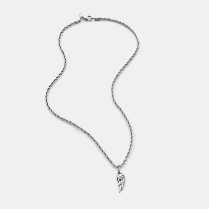 Silver Wing Pendant | Men | Stainless Steel | Angel Wing Design | Statement Necklace | Steven & Levon