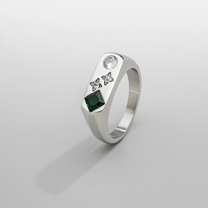 Vintage Stone Signet Ring | Gold or Silver | Unisex | Stainless | Classic Style | Steven & Levon