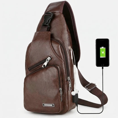 Vyrkko - Solid Colour Men's Crossbody Chest Bag  Daily Commuting Carry