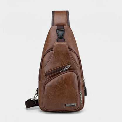 Vyrkko - Solid Colour Men's Crossbody Chest Bag  Daily Commuting Carry