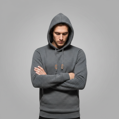 Waffle Knit Hoodie | Men's Casual Sweatshirt