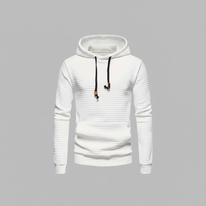 Waffle Knit Hoodie | Men's Casual Sweatshirt