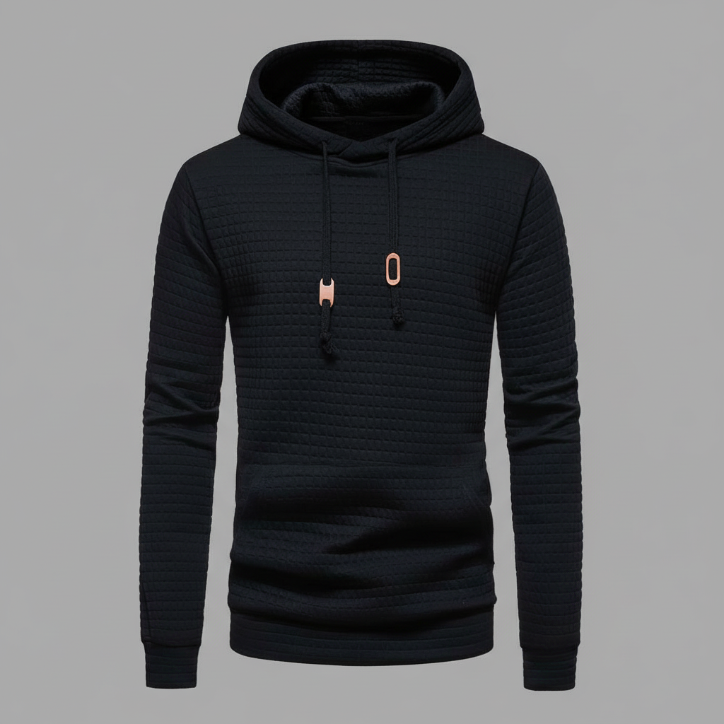 Waffle Knit Hoodie | Men's Casual Sweatshirt