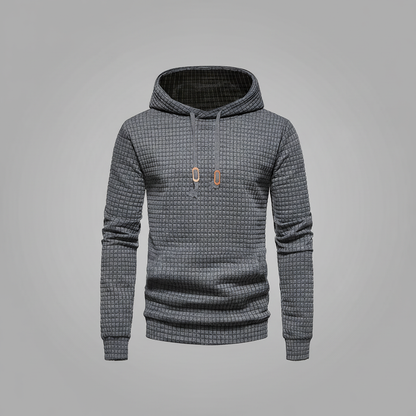 Waffle Knit Hoodie | Men's Casual Sweatshirt