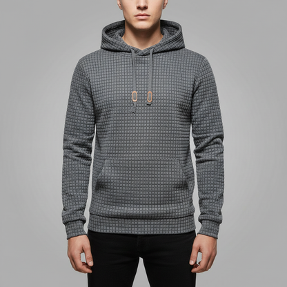 Waffle Knit Hoodie | Men's Casual Sweatshirt