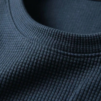 Wafflux - Short Sleeve Waffle Texture Polo Top  Casual Everyday Wear