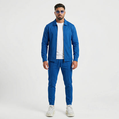 Waffrex - Waffle-Textured Zip-Up Jacket And Trouser Set  Casual Everyday Wear