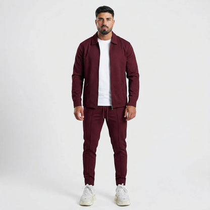 Waffrex - Waffle-Textured Zip-Up Jacket And Trouser Set  Casual Everyday Wear