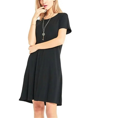 Mini Dress | Women's A-Line O-Neck Short Sleeve Casual Dress | Soft Fabric | Steven & Levon