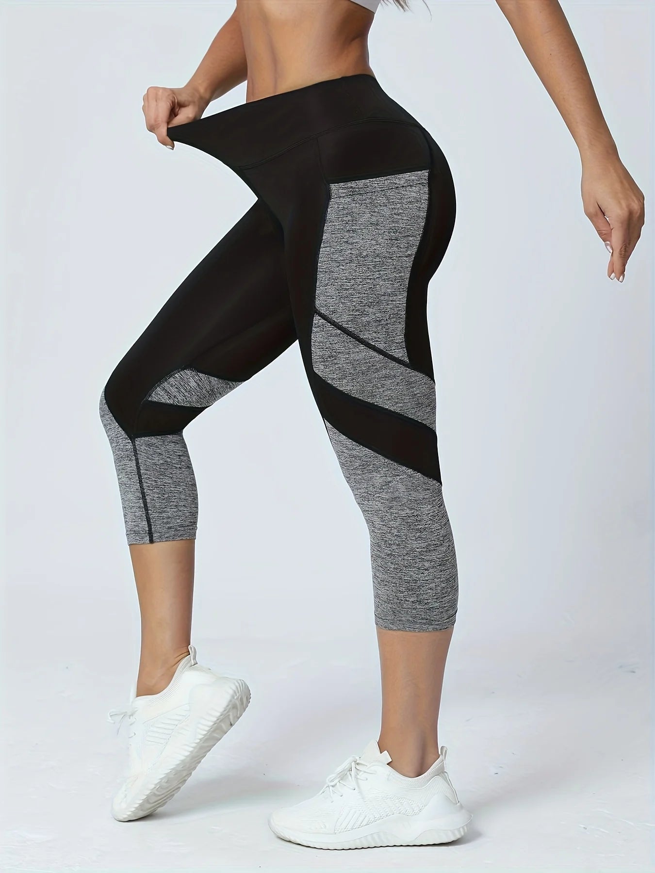 Wanda Yoga Pants | High Waisted Leggings |  Tummy Control | Patchwork Design | Steven & Levon