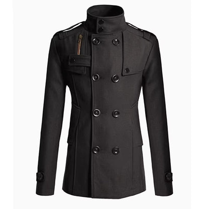 Long Wool Overcoat | Men Peacoat | Warm Windbreaker Tailored Casual Formal Outerwear | Steven & Levon
