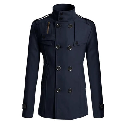 Long Wool Overcoat | Men Peacoat | Warm Windbreaker Tailored Casual Formal Outerwear | Steven & Levon