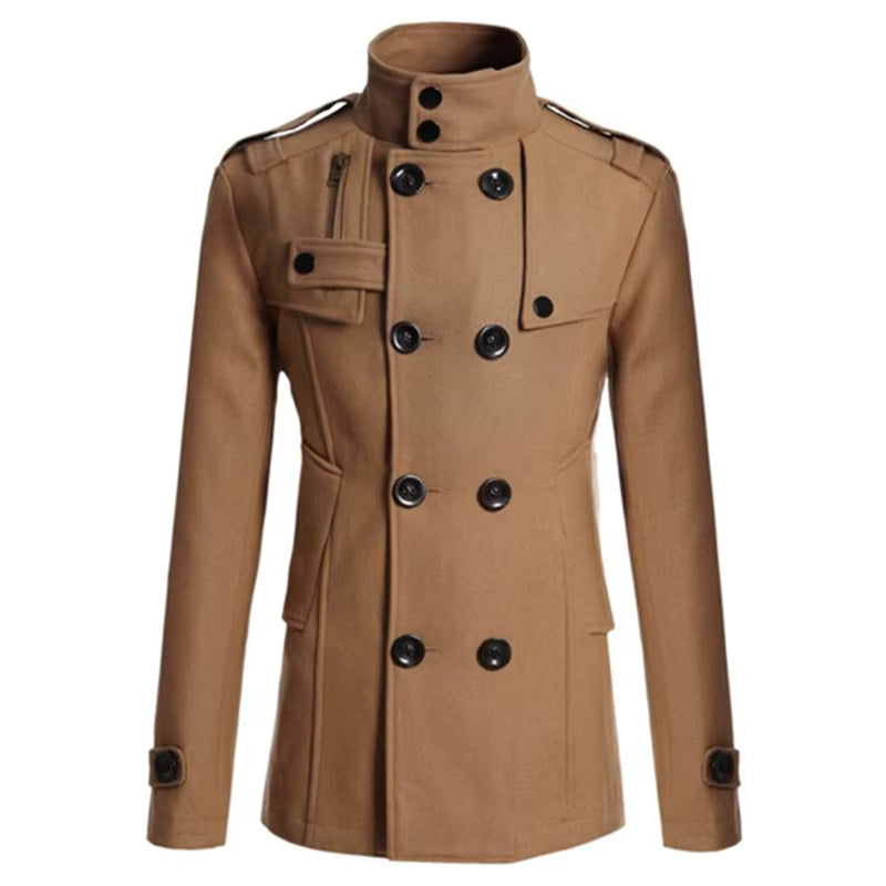 Long Wool Overcoat | Men Peacoat | Warm Windbreaker Tailored Casual Formal Outerwear | Steven & Levon