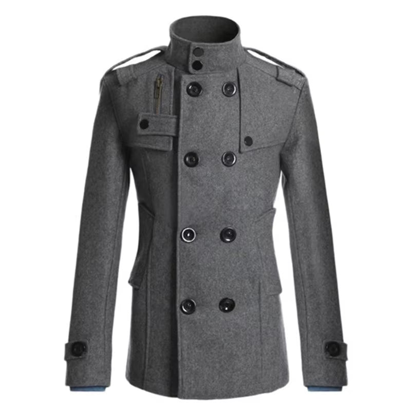 Long Wool Overcoat | Men Peacoat | Warm Windbreaker Tailored Casual Formal Outerwear | Steven & Levon