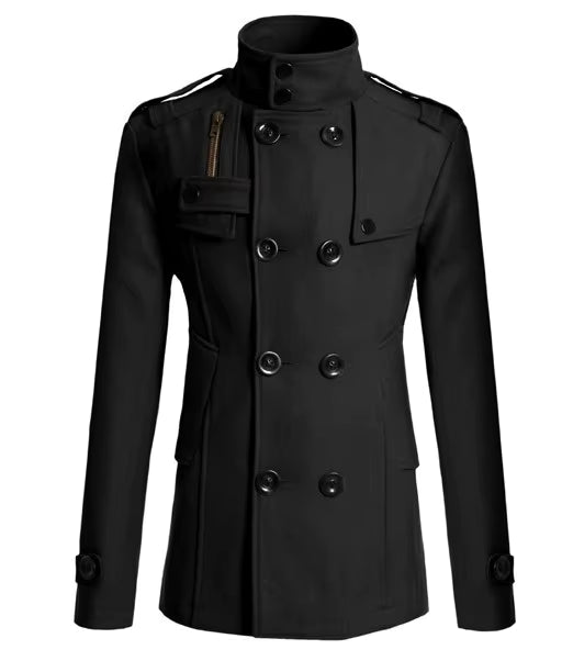 Long Wool Overcoat | Men Peacoat | Warm Windbreaker Tailored Casual Formal Outerwear | Steven & Levon