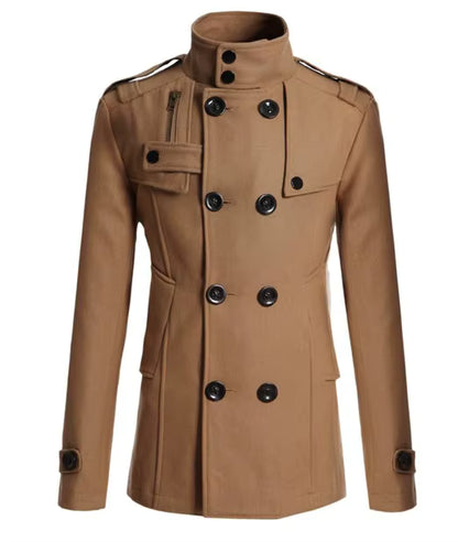 Long Wool Overcoat | Men Peacoat | Warm Windbreaker Tailored Casual Formal Outerwear | Steven & Levon