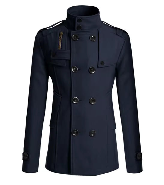Long Wool Overcoat | Men Peacoat | Warm Windbreaker Tailored Casual Formal Outerwear | Steven & Levon