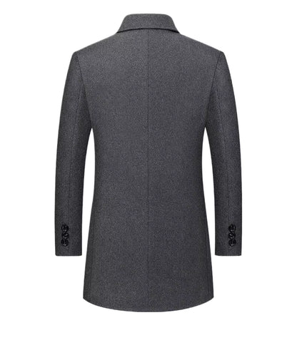 Wool Blend Cashmere Trench Coat | Men Peacoat | Longer Lapel Business Casual Winter | Steven & Levon