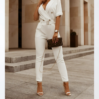 Elegant Belted Jumpsuit | Women | Adjustable Waist | Tailored Fit | Casual & Formal Wear | Steven & Levon