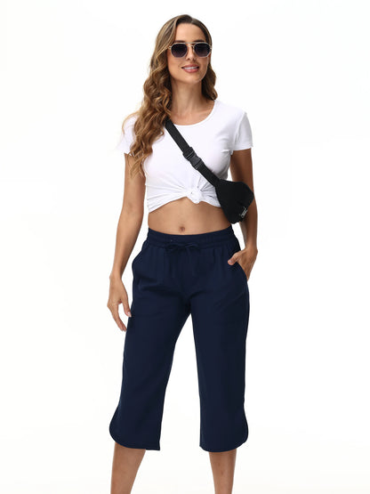 Willa Cargo Capri Pants | Woman | Wide Leg | Lightweight Breathable Fabric | Steven & Levon