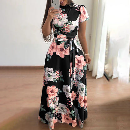 Maxi Dress | Women's Floral V-Neck Sleeveless A-Line Dress | Steven & Levon