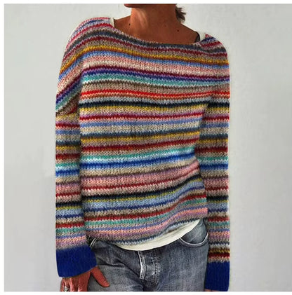 Vintage Print Sweater | Womens Christmas Sweater | O Neck Knit | Long Sleeve Relaxed Fit | Steven & Levon