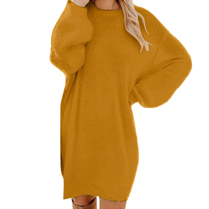 Women's Oversized Sweater Dress | Knit | Crewneck | Long Sleeve | Pink | Casual Winter | Steven & Levon