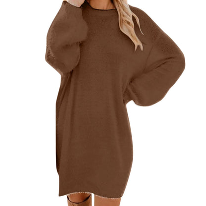 Women's Oversized Sweater Dress | Knit | Crewneck | Long Sleeve | Pink | Casual Winter | Steven & Levon