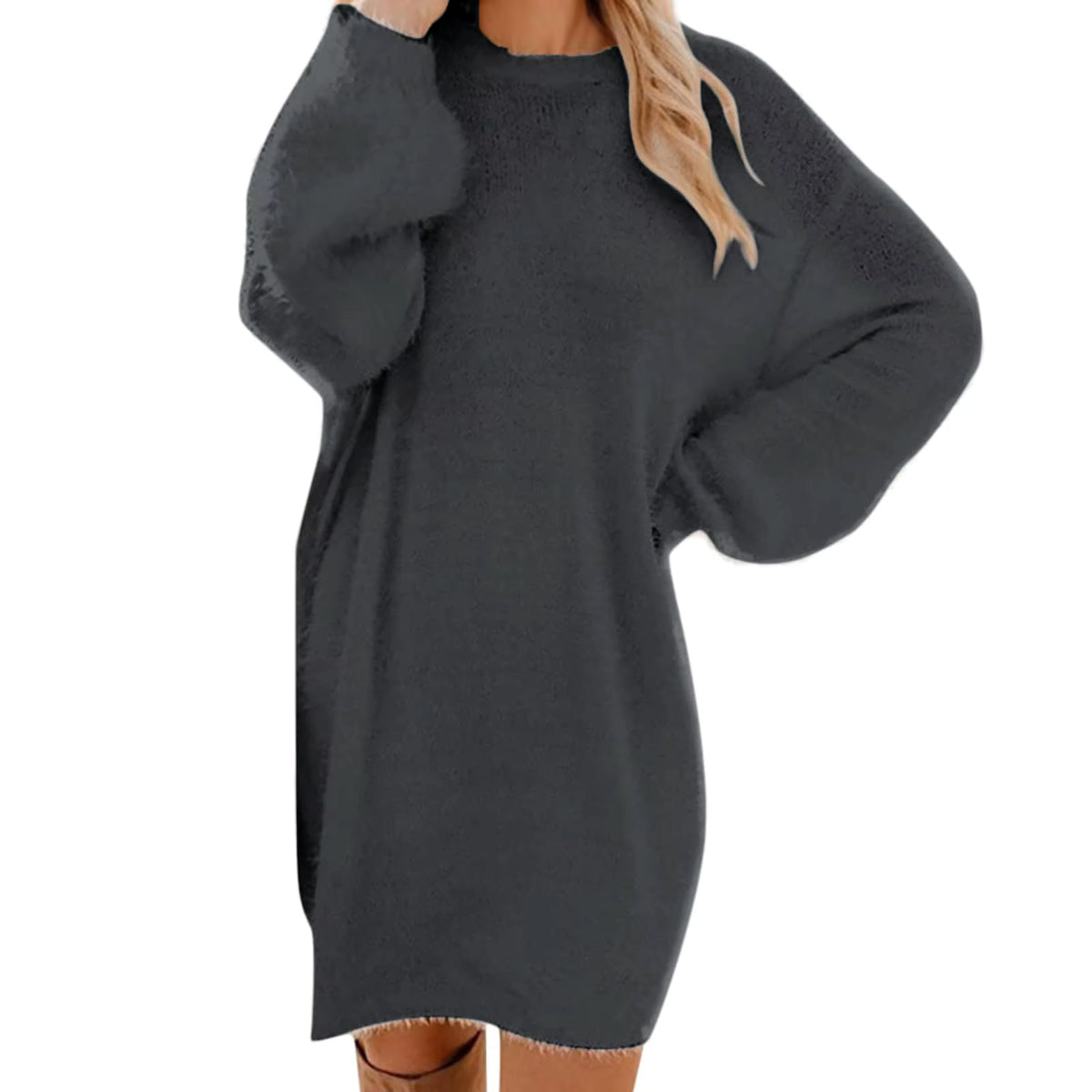 Women's Oversized Sweater Dress | Knit | Crewneck | Long Sleeve | Pink | Casual Winter | Steven & Levon
