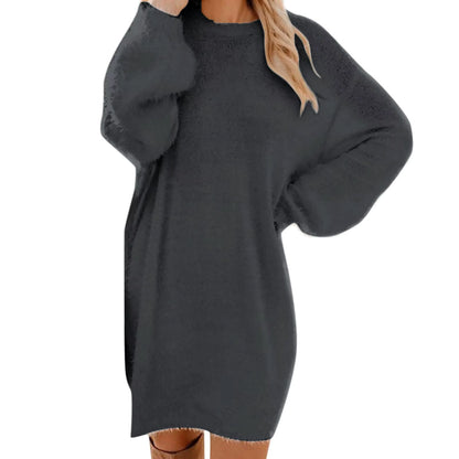 Women's Oversized Sweater Dress | Knit | Crewneck | Long Sleeve | Pink | Casual Winter | Steven & Levon