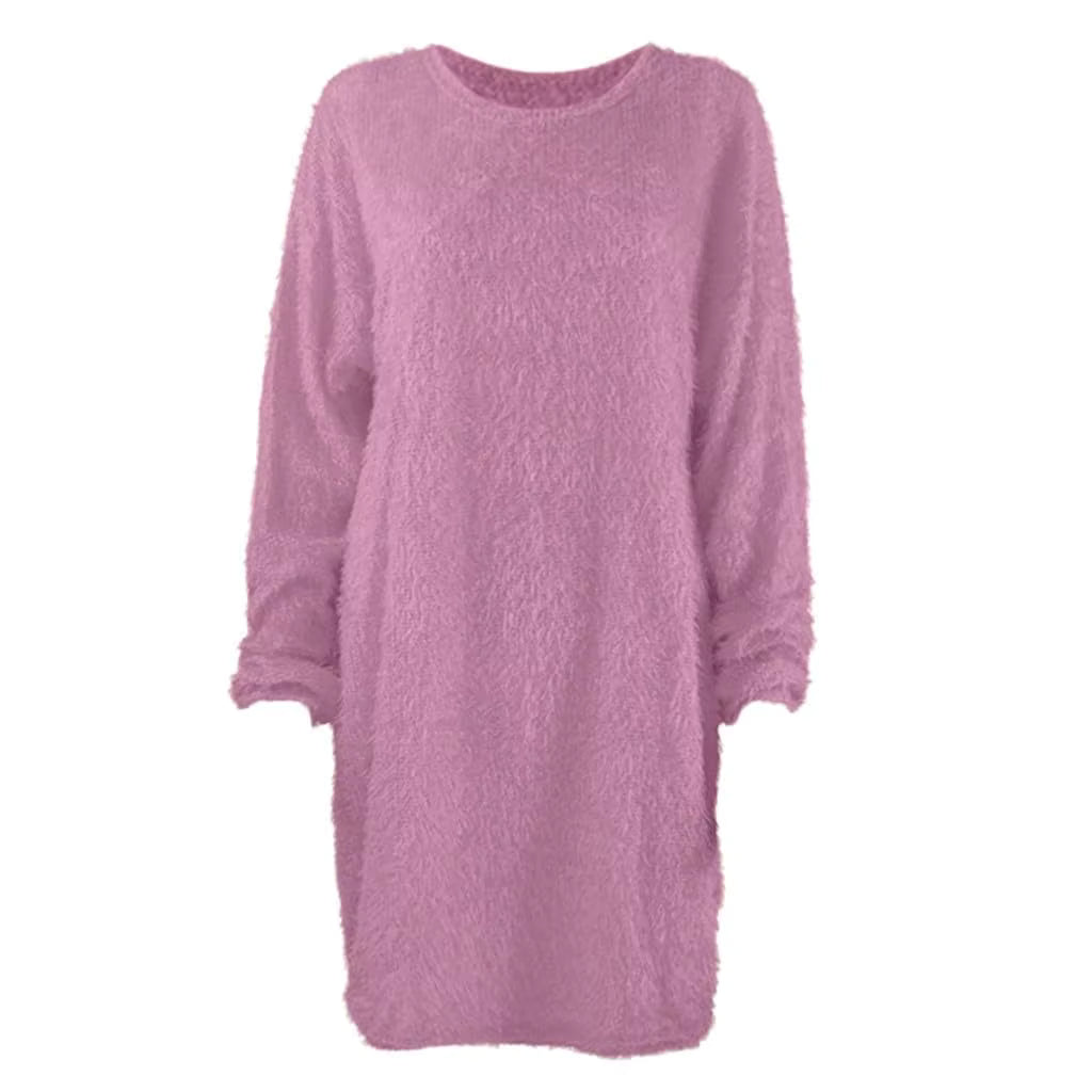 Women's Oversized Sweater Dress | Knit | Crewneck | Long Sleeve | Pink | Casual Winter | Steven & Levon