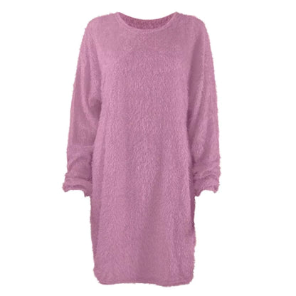 Women's Oversized Sweater Dress | Knit | Crewneck | Long Sleeve | Pink | Casual Winter | Steven & Levon
