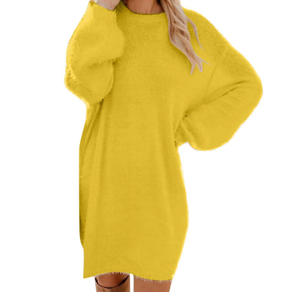 Women's Oversized Sweater Dress | Knit | Crewneck | Long Sleeve | Pink | Casual Winter | Steven & Levon
