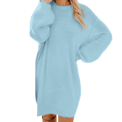 Women's Oversized Sweater Dress | Knit | Crewneck | Long Sleeve | Pink | Casual Winter | Steven & Levon
