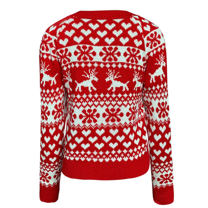 Snowflake Christmas Sweater | Womens Jacquard Knit | Full Sleeve Casual Winter Wear | Steven & Levon