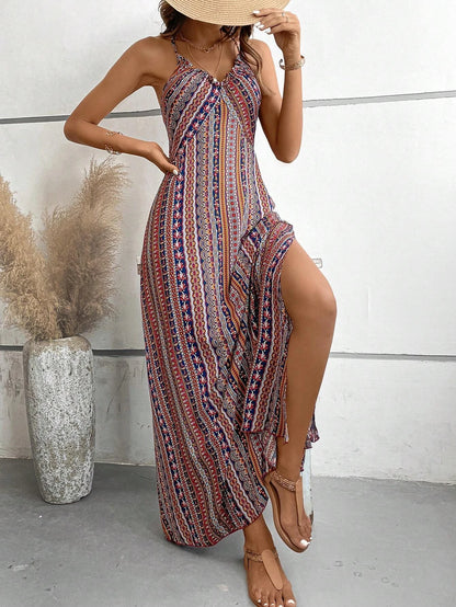 Maxi Dress | Women's Floral V-Neck Short Sleeve Casual Dress | Relaxed Fit | Steven & Levon