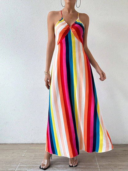 Maxi Dress | Women's Floral V-Neck Short Sleeve Casual Dress | Relaxed Fit | Steven & Levon