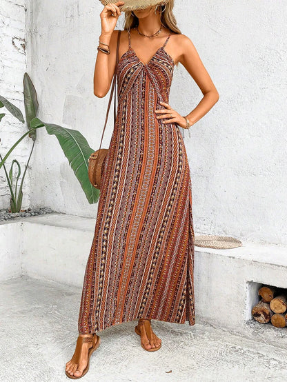 Maxi Dress | Women's Floral V-Neck Short Sleeve Casual Dress | Relaxed Fit | Steven & Levon