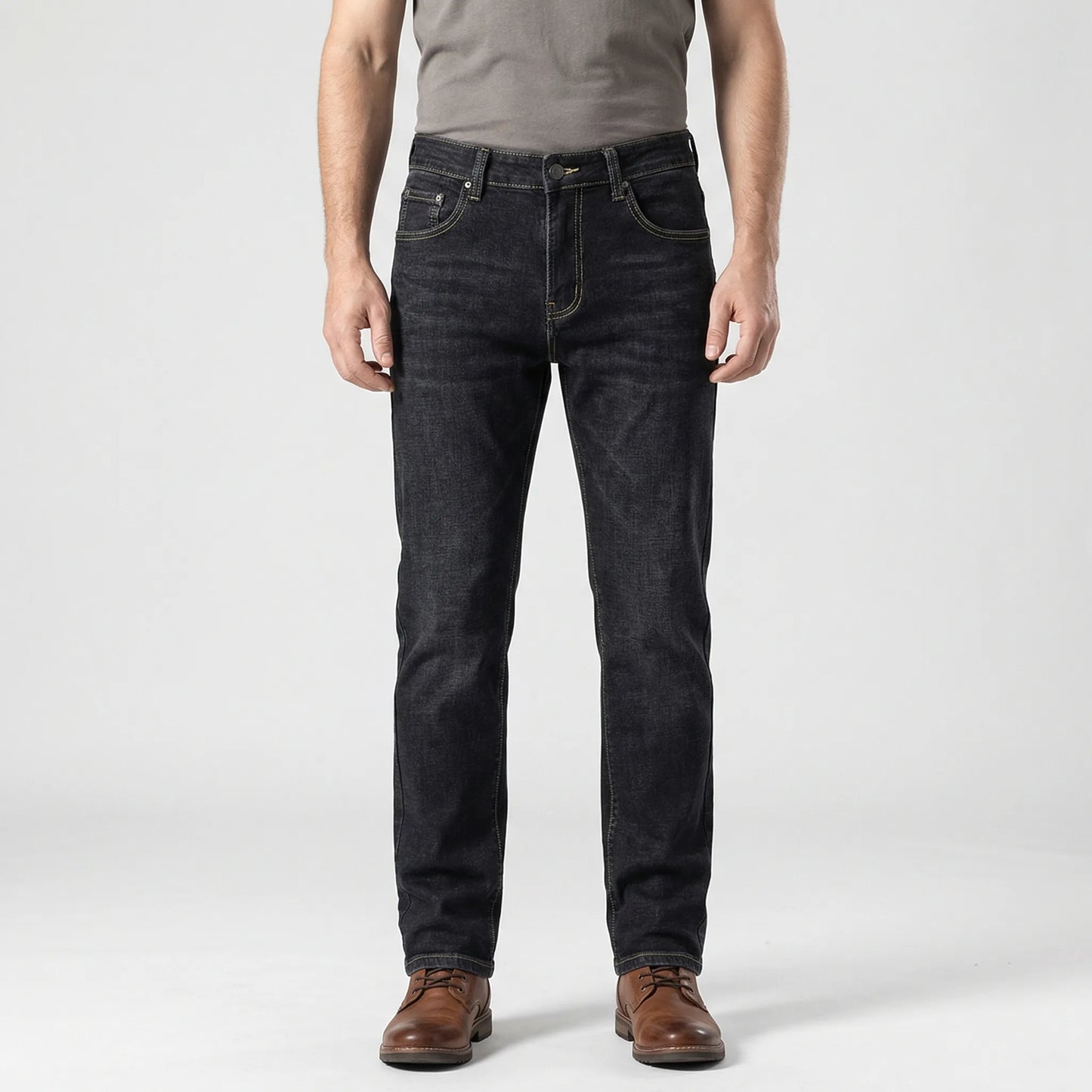 Wintrek - Fleece-Lined Straight Leg Denim Jeans  Winter Warmth Everyday