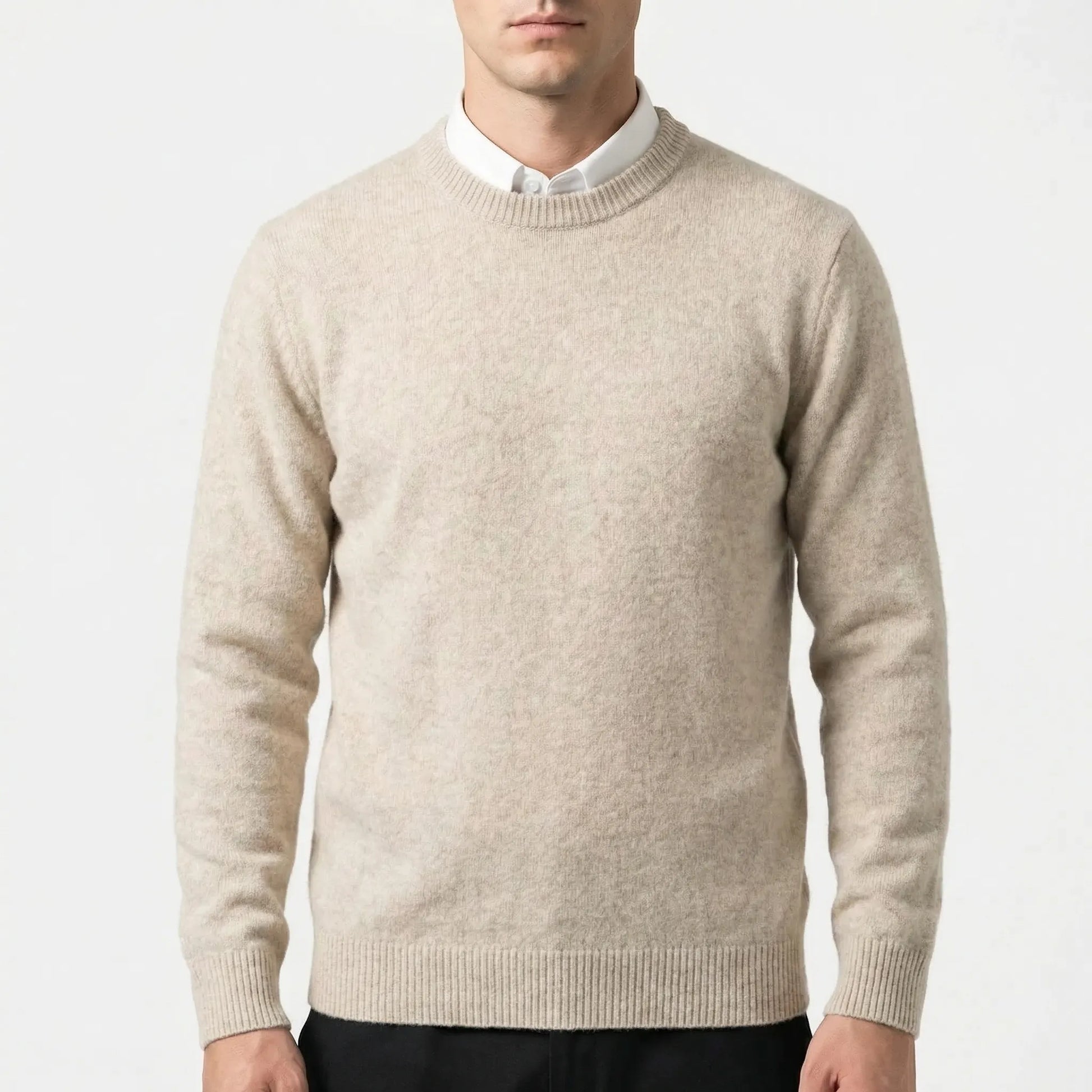 Wollvex - Oversized Crew Neck Knit Pullover  Everyday Casual Layering
