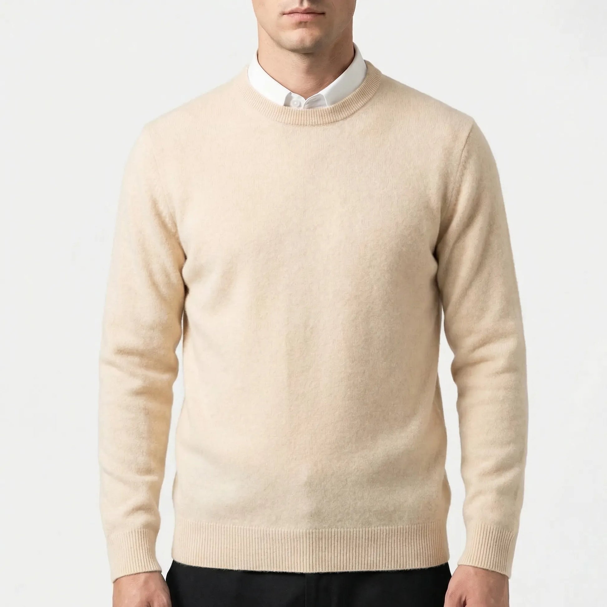 Wollvex - Oversized Crew Neck Knit Pullover  Everyday Casual Layering