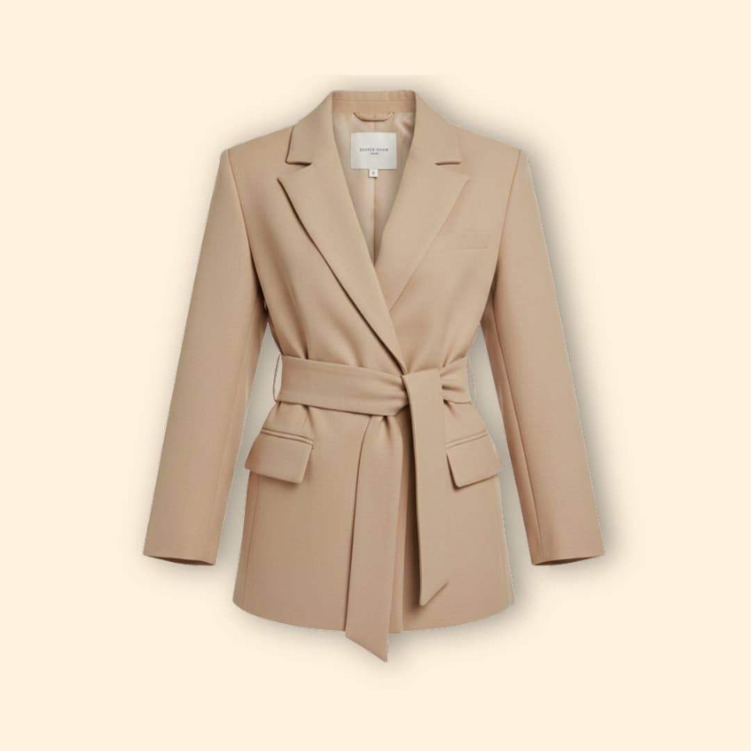 Women's Belted Blazer | Notched Lapels | Tailored Smart Casual Jacket | Steven & Levon