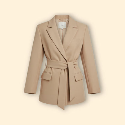 Women's Belted Blazer | Notched Lapels | Tailored Smart Casual Jacket | Steven & Levon