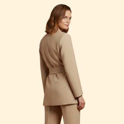 Women's Belted Blazer | Notched Lapels | Tailored Smart Casual Jacket | Steven & Levon
